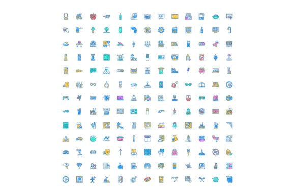 Abstract Doodle Icons Set Representing E: Creative Visual Tools for Modern Design