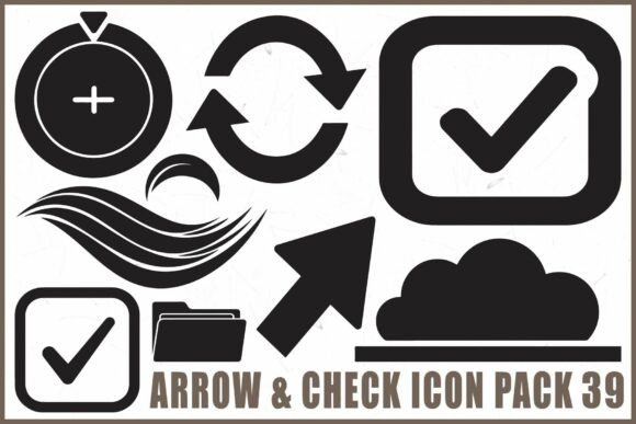 Arrow Check Black Icon Pack: Streamline Design Projects with Practical Icons