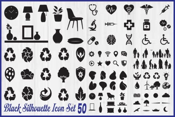 Black Silhouette Icon Set: A Practical Choice for Designers and Creators
