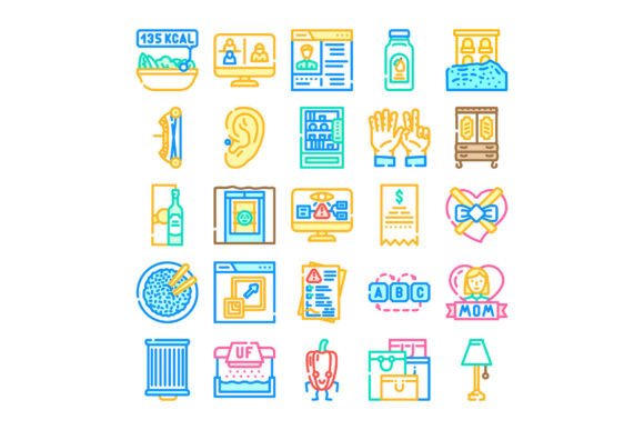 Diverse Digital Icon Collection for Web