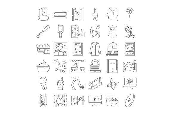 Diverse Outline Black and White Line Ico: Clean, Versatile Design for Every Project