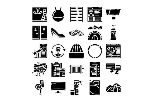 Enhancing Web Design with a Collection of Glyph Icons for Web and Various Black and White Line Icons