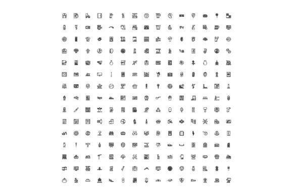 Essential Black and White Line Icons for Modern Design Projects
