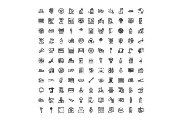 Explore the Diverse Line Art Icon Set Representing V