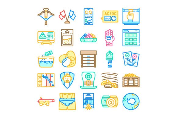 Exploring the Versatility of Various Outline Colorful Icons Set Diffe for Modern Web Design