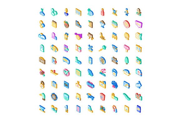 Exploring Various Colorful Isometric Web Design Vectors and Icon Collections