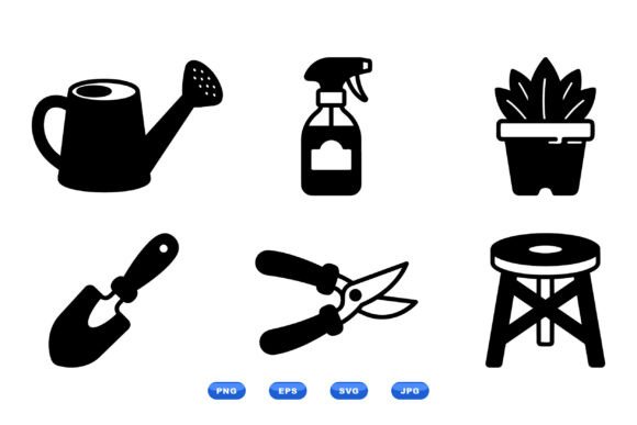 Gardening Icons Vector Set: A Minimalist Design Resource for Modern Visual Communication