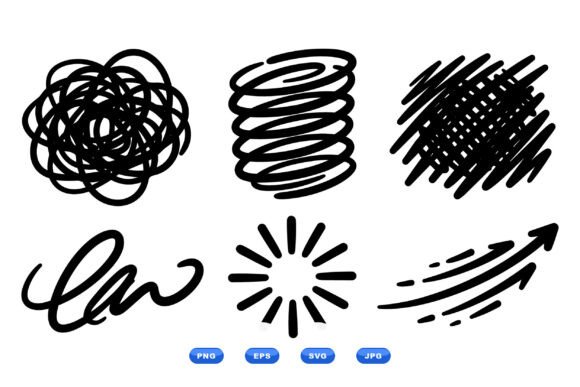 Hand Drawn Scribble Elements: Creative Versatility for Design Projects