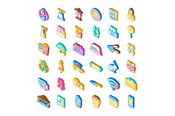 Isometric Color Icon Set for Modern Design Projects