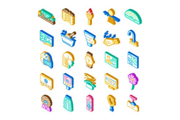Isometric Icons Presenting Technology: Enhancing Modern Web Design with Visual Clarity