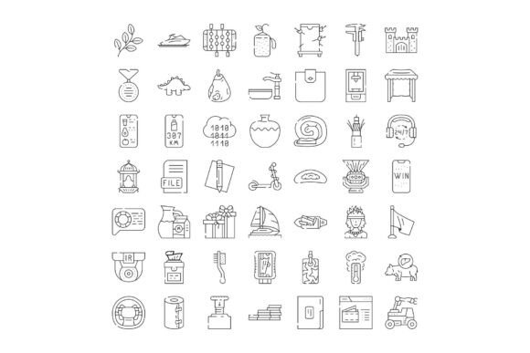 Line Icons Collection with Various Objec: Enhancing Visual Communication Across Digital Platforms
