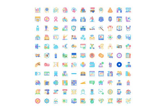 Miscellaneous Colorful Outline Icons Set: A Versatile Visual Toolkit for Modern Design