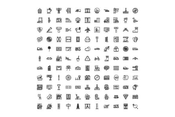 Outline Modern Tech: Sleek Icons for Digital Design