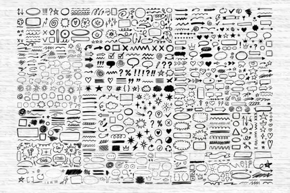 Set of Hand Drawn Doodle Elements Bundle: A Practical Tool for Creative Workflows
