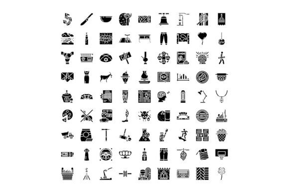 Strategic Value of the Varied Collection of Black Glyph Icons O for Design and Communication